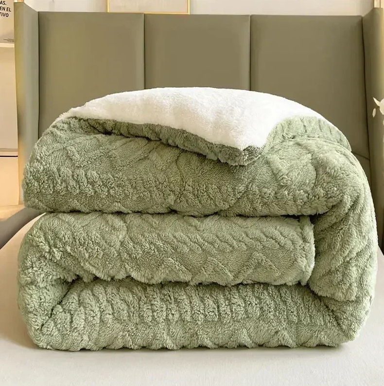 Cozy Winter Plush Blanket Comforter with Extra Thickness