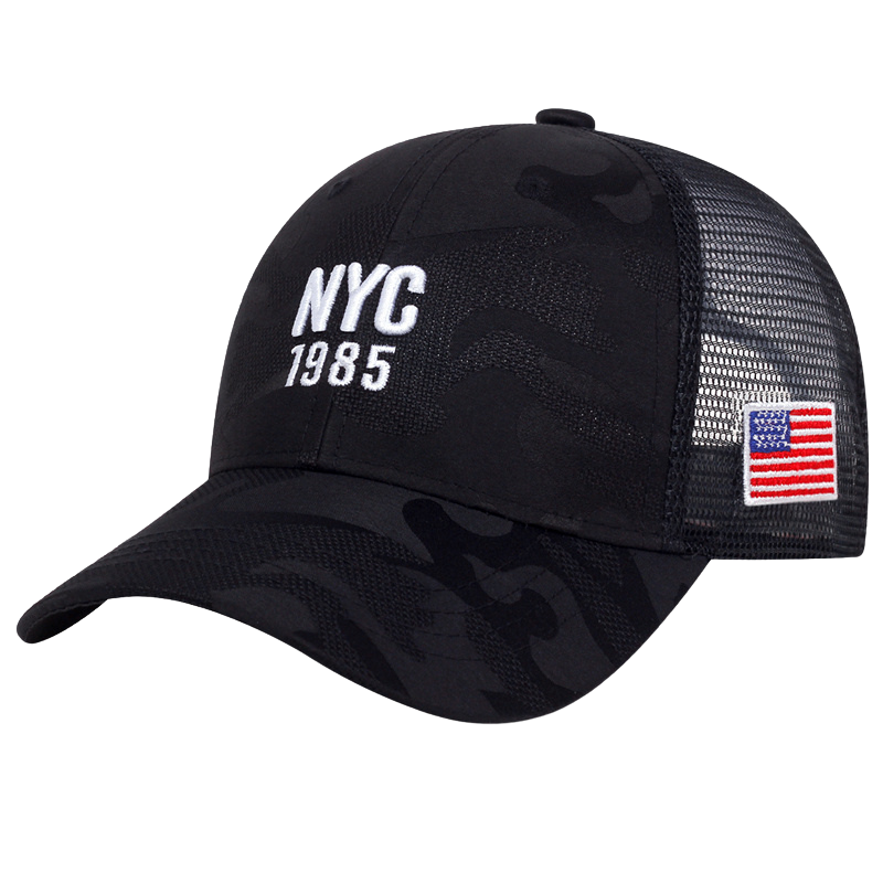 1985 NYC Embroidery Camouflage Mesh Adjustable Baseball Cap For Men and Women
