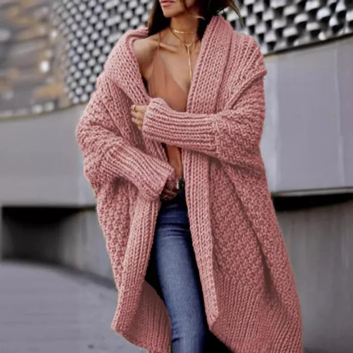 Women's Long Thick Sweater Cardigan – Perfect for Autumn & Winter Street Style