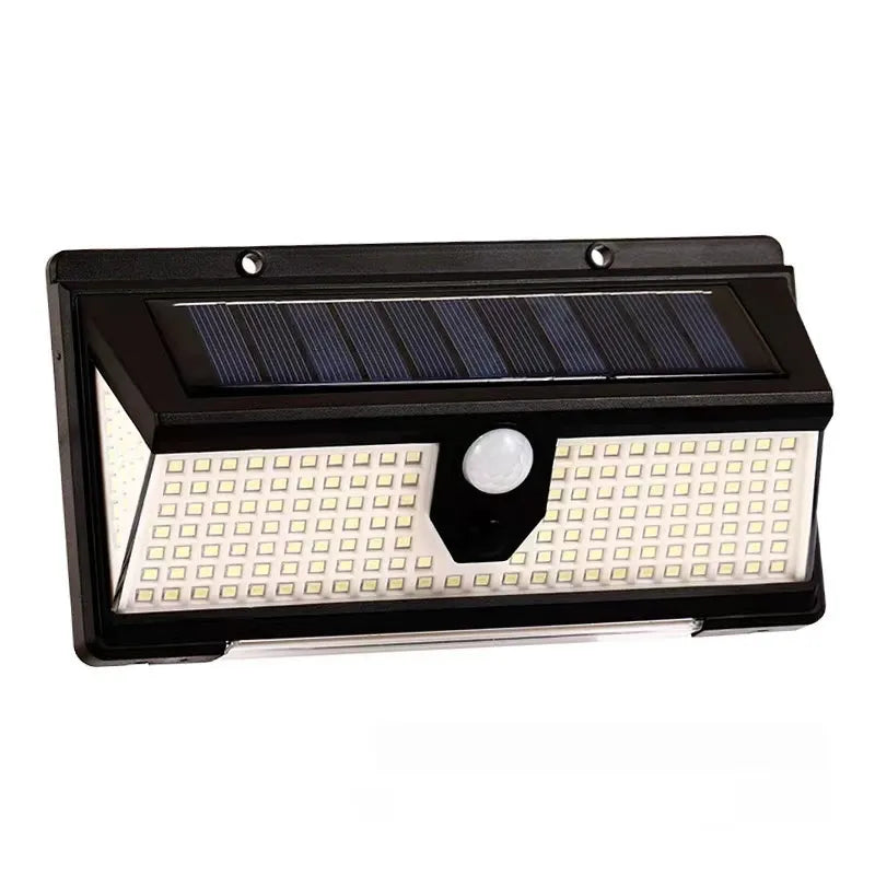 Solar LED Wall Lamp Outdoor Infrared Sensor Light with Three-Side Illumination