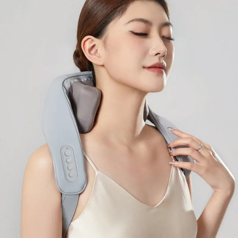 Electric Hot Compress Kneading Massager with 6D Massage Head