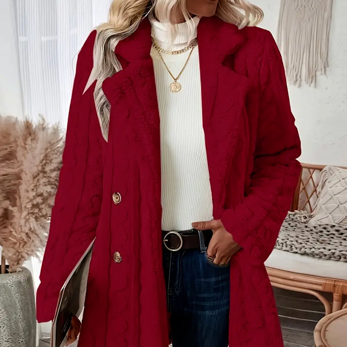 Women's Button Long Sleeve Coat Classic & Elegant Outerwear