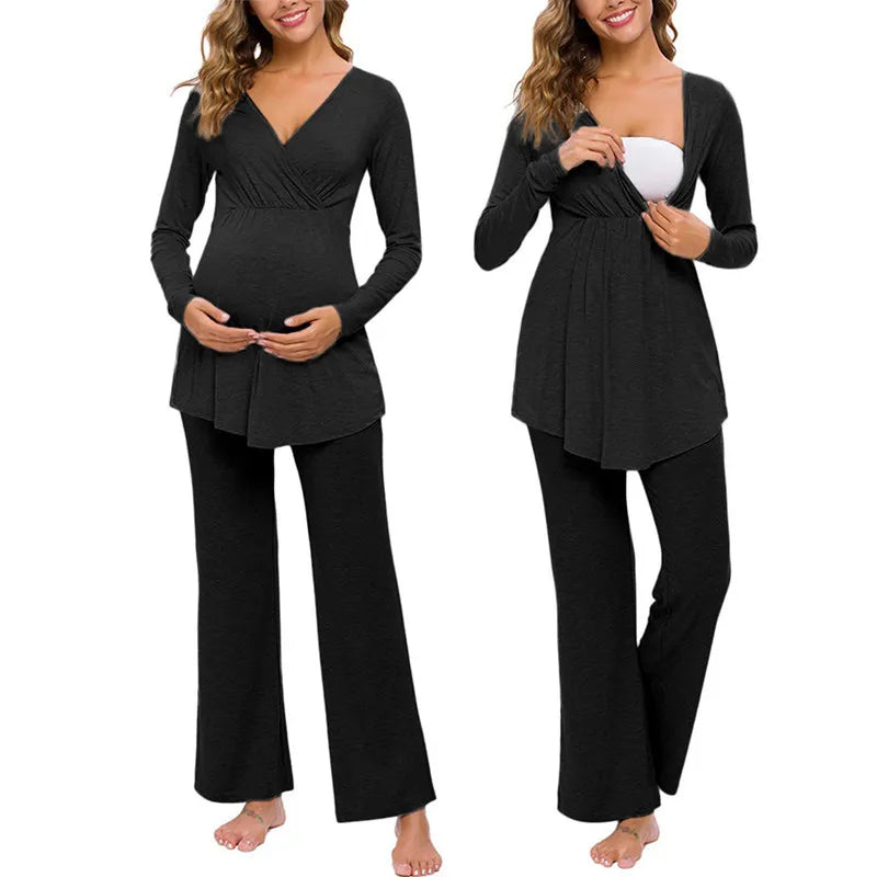 Nursing Pajamas for Pregnant Women Soft & Comfortable Maternity Sleepwear Set