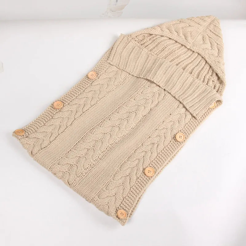 Newborn Baby Knit Sleeping Bag Soft & Cozy Infant Wrap for Boys & Girls