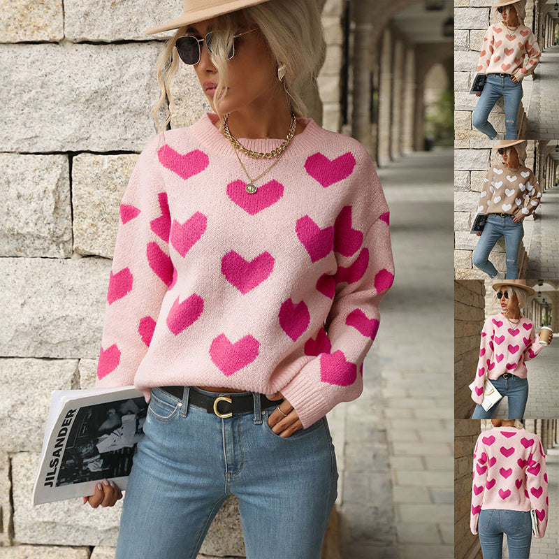 Fashion Love Print Knitting Sweater Where Comfort Meets Style