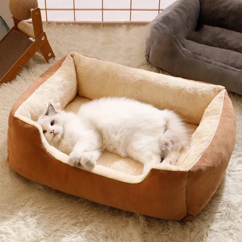 Cozy Pet Bed for Cats & Small Dogs Soft Plush Cushion Bed in Multiple Sizes