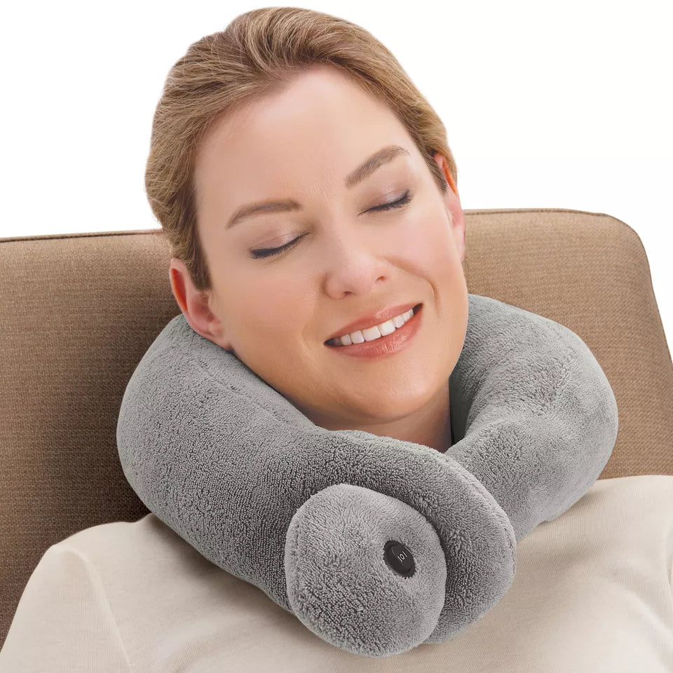 Soft Plush Vibration Neck Massager Pillow – Pain Relief for Stiff, Sore Muscles