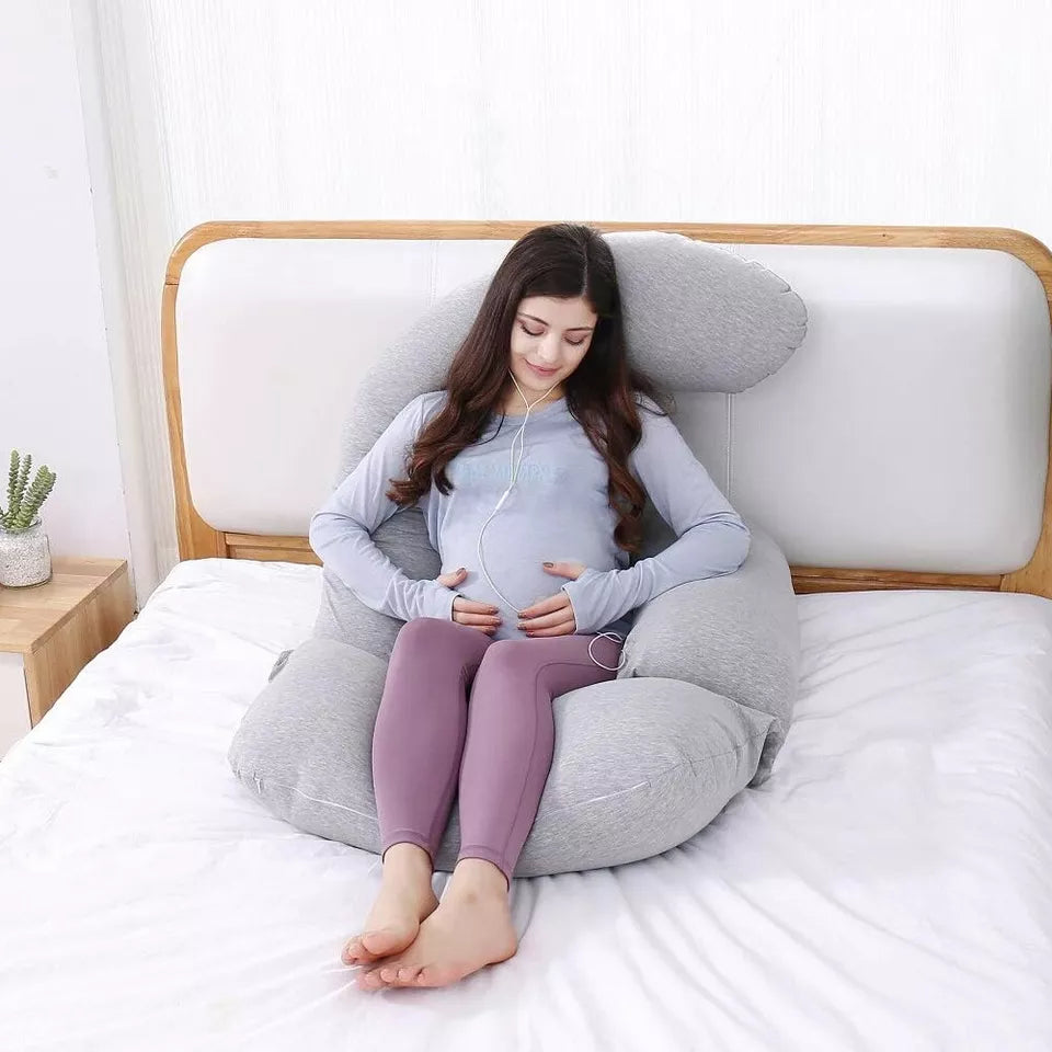 Full-Body Pregnancy Pillow with Detachable Design for Maternity Support – Velvet Cover, Pain Relief, and Improved Sleep