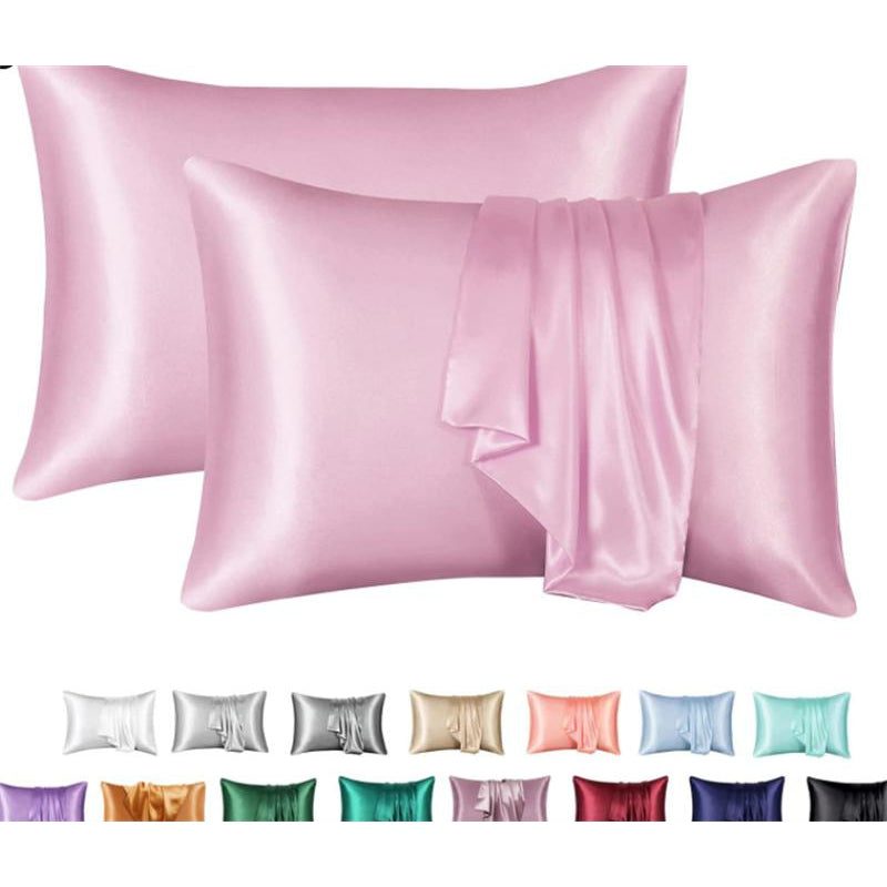 Ice Silk Solid Color Satin Pillowcase Envelope Pillow