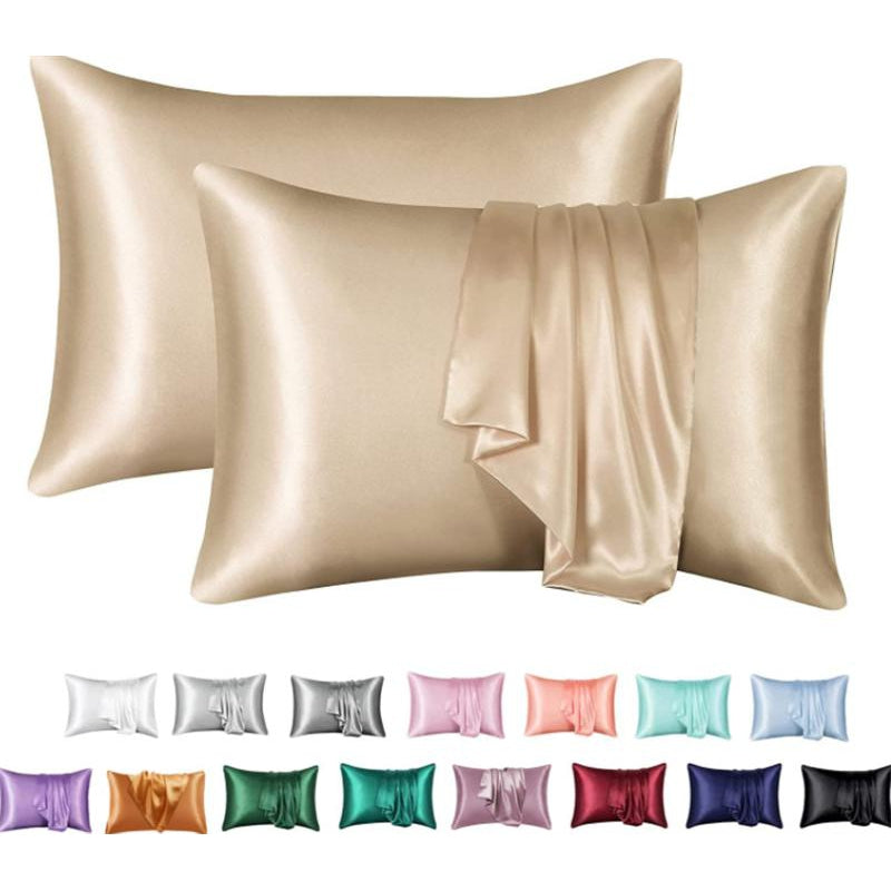 Ice Silk Solid Color Satin Pillowcase Envelope Pillow